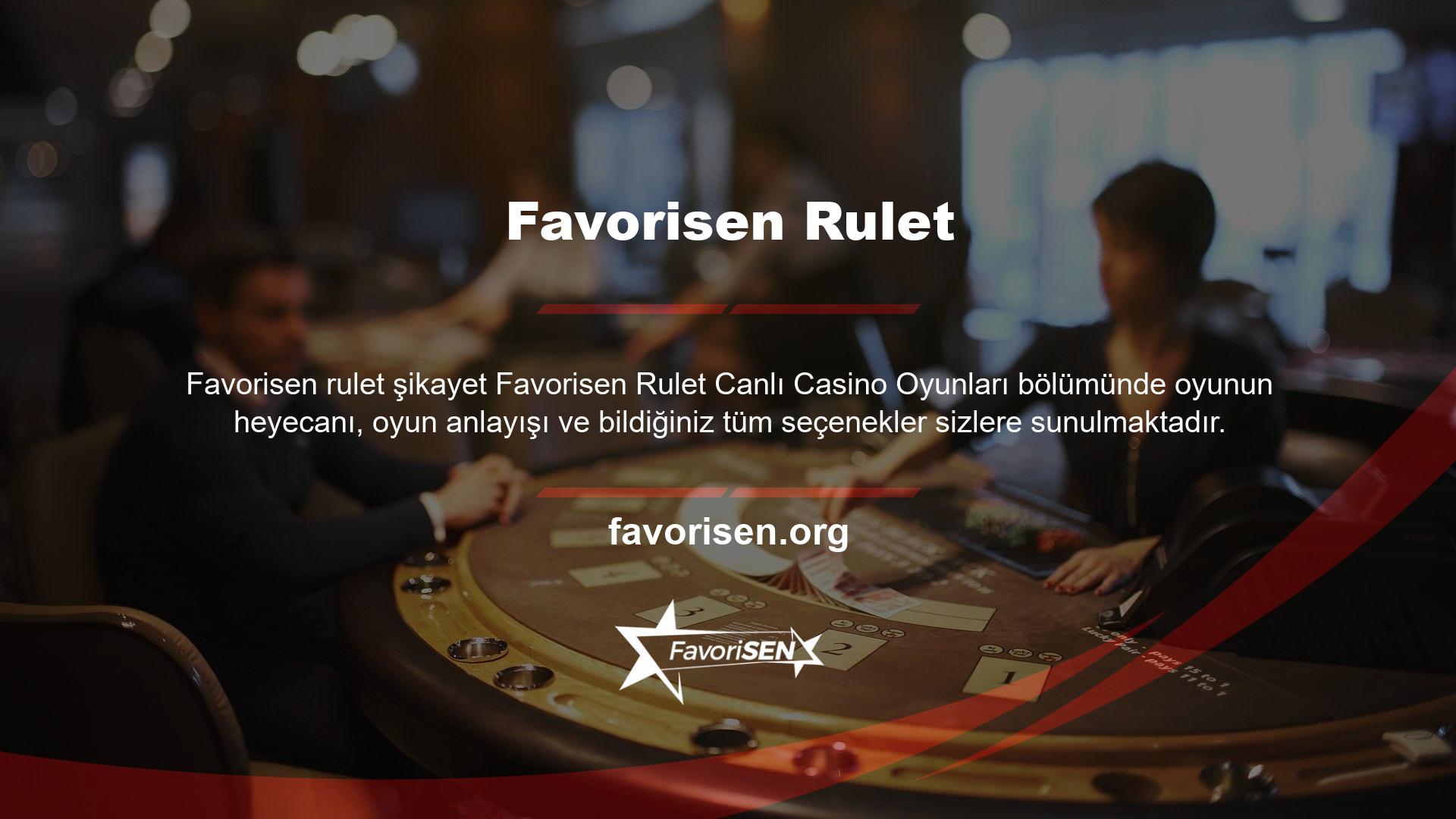 Bu site hakkındaki güncel şikayetler Favorisen Roulette Poker oynamak istiyorsanız "Canlı Casino Oyunları" bölümünü seçin ve bu bölümdeki dört farklı yazılım firmasından birini seçin